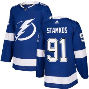 Mænd NHL Tampa Bay Lightning Trøjer Steven Stamkos #91 Authentic Kongeblå Hjemme